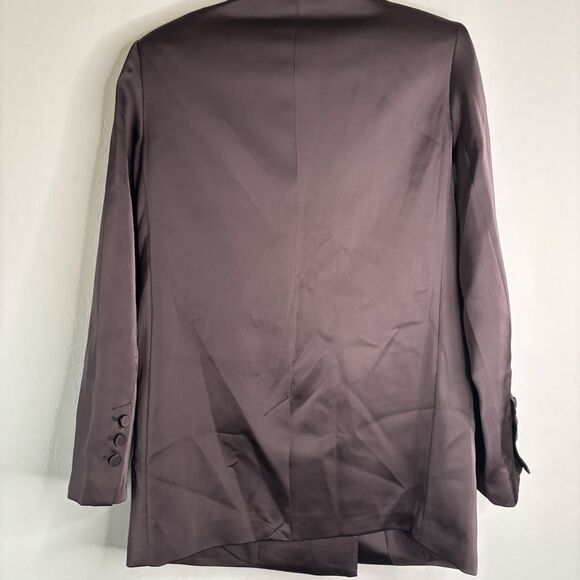 Dynamite Brown Satin Skirt Blazer Set - Picture 3 of 9